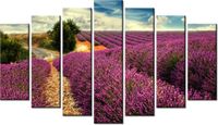 80CM 140CM OBRAZ 7 ELEM LAWENDOWY KRAJOBRAZ ŚCIENNY