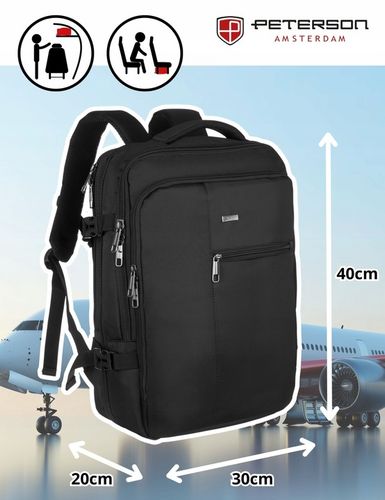 Plecak podróżny turystyczny wielofunkcyjny port USB Peterson bagaż kabinowy na Arena.pl