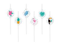 Słomki papierowe Aloha Party hawajska impreza 6 szt.