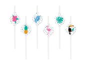 Słomki papierowe Aloha Party hawajska impreza 6 szt.