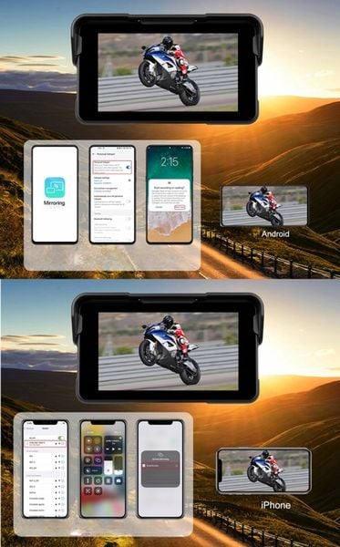 TABLET STACJA MOTOCYKLOWA MULTIMEDIALNA NAWIGACJA CARPLAY ANDROID AUTO zdjęcie 11