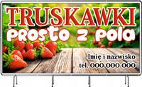 Plandeka reklamowa 130x80 Świeże truskawki na sprzedaż