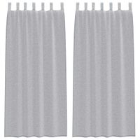 Zasłony z zasłonami 2 pcs ciemno szary Poliester