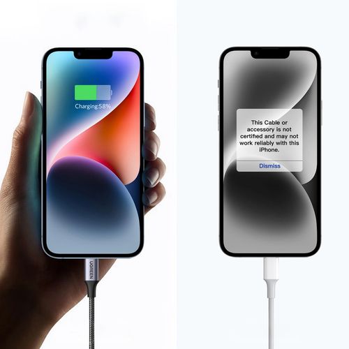 Kabel przewód do iPhone Lightning - USB-C 2.0 MFi 1m - szary na Arena.pl