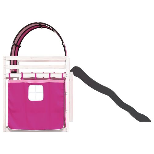 Łóżko na antresoli, ze zjeżdżalnią i zasłonkami, 80x200 cm na Arena.pl