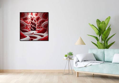 Plakat 80x80cm Czerwone Wiry na Arena.pl