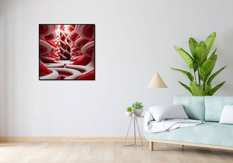 Plakat 80x80cm Czerwone Wiry zdjęcie 4