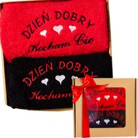 Prezent Komplet Zestaw Ręczników Walentynki Upominek Dla Par Żony Męża