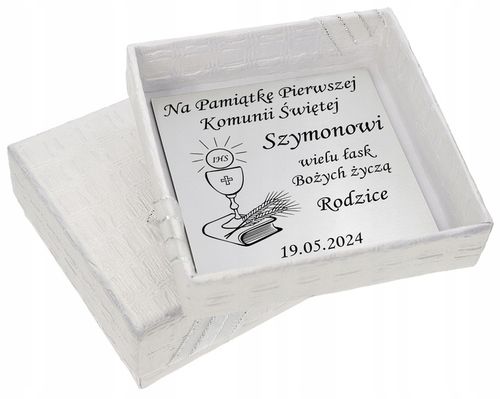 ŁAŃCUSZEK SREBRNY MEDALIK KOMUNIJNY MATKA BOSKA DO KOMUNII NA CHRZEST 50 cm na Arena.pl