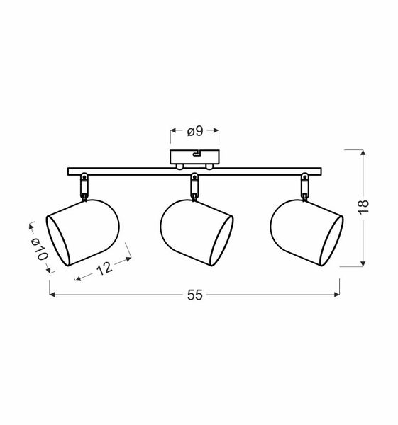 Azuro listwa 3x40W E27 szary mat zdjęcie 4