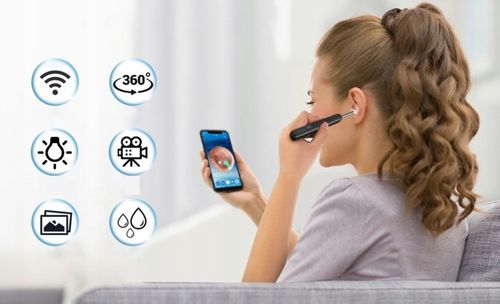 ZESTAW DO USUWANIA WOSKOWINY Z KAMERĄ 8 MEGAPIXELI HD 6 LED ENDOSKOP na Arena.pl