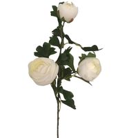 SZTUCZNA RÓŻA DŁUGA GAŁĄZKA 70 cm BIAŁA SZTUCZNE RÓŻE bukiet 3 szt