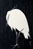 Plakat 20x30cm Egret in The Rain, Koson Japoński Vintage do Salonu