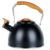 Czajnik Czarny z Gwizdkiem do Gotowania Wody na Kuchenkę Gaz Indukcję