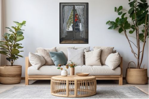 Plakat 50x70cm The Red Kerchief, Monet Vintage do Salonu na Arena.pl