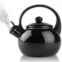 CZAJNIK tradycyjny EMALIOWANY CZARNY Z GWIZDKIEM STALOWY 2,2L INDUKCJA GAZ