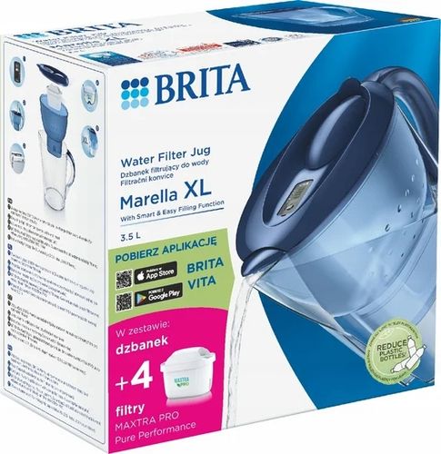 Dzbanek filtrujący Brita Marella XL 3,5 l niebieski + 4 filtry na Arena.pl