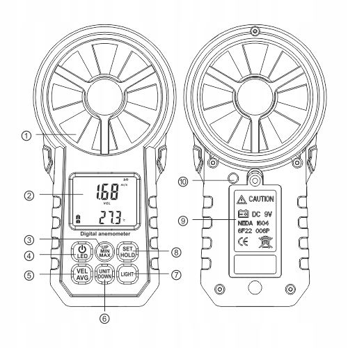 ANEMOMETR WIATROMIERZ MIERNIK WIATRU TEMP POMIAR PRĘDKOŚCI POWIETRZA BT APP na Arena.pl