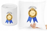 Dla Zegarmistrza Zestaw Poduszka + Skarbonka Z Nadrukiem Ze Zdjęciem