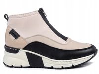 Trzewiki damskie RIEKER N6352-60 beige combina r39