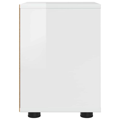 Stolik nocny z szufladą Wysoki połysk biały 30,5 x 30 x 43 cm na Arena.pl