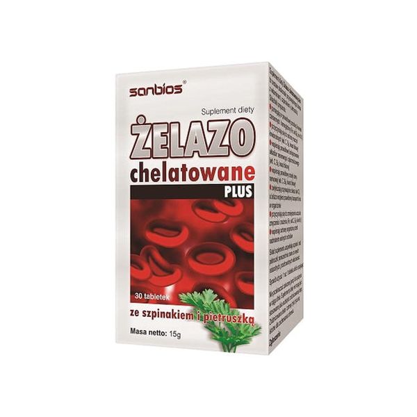 Żelazo chelatowane plus 30 tab - SANBIOS zdjęcie 1
