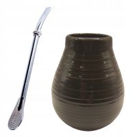 Zestaw Yerba Mate matero ceramiczne + Bombilla z pierścieniem