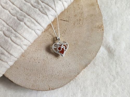 Naszyjnik Sekretnik Srebrny z Bursztynem na Arena.pl