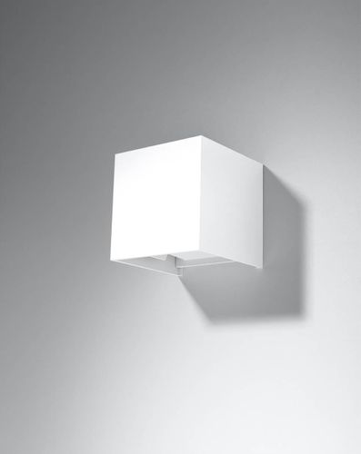 Kinkiet LAMPA przyścienna elewacyjna SL.0544 metalowa OPRAWA cube LED 6W 3000K kostka IP54 biała na Arena.pl