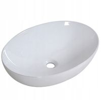 OWALNA UMYWALKA NABLATOWA CERAMICZNA STAWIANA BIAŁA OWAL REBIKO