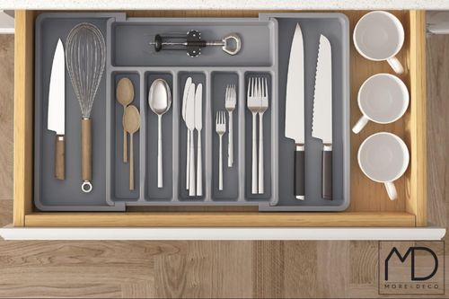 organizer na sztućce do szuflady szary na Arena.pl