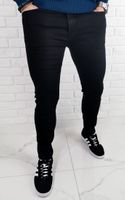 Czarne jeansy meskie slim fit bez dziur premium B-390 - 31