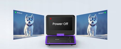 PRZENOŚNY SAMOCHODOWY ODTWARZACZ DVD 9'' LCD CZARNE 2000mAh Baterią na Arena.pl