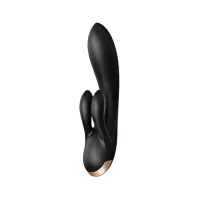 satisfyer double flex - wibrator kroliczek z aplikacją, silikonowy, ipx7