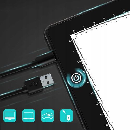 DESKA KREŚLARSKA A4 PODŚWIETLANA TABLICA LED TABLET GRAFICZNY DO RYSOWANIA na Arena.pl