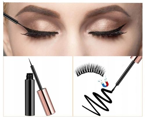 RZĘSY MAGNETYCZNE 7x DŁUGIE 2x EYELINER NATURALNE na Arena.pl