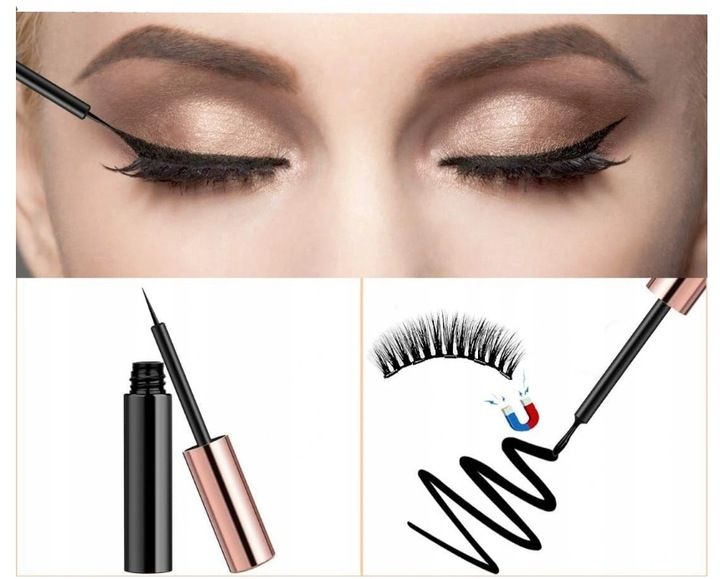 RZĘSY MAGNETYCZNE 7x DŁUGIE 2x EYELINER NATURALNE zdjęcie 4