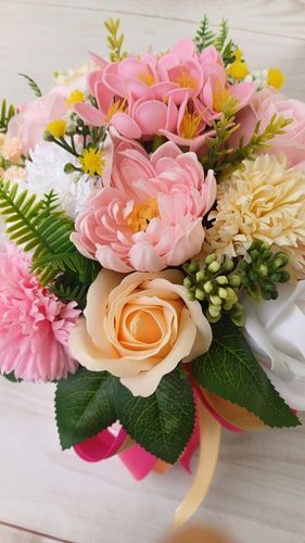 DUŻY FLOWER BOX KWIATY MYDLANE RÓŻE GOŹDZIK NA PREZENT BUKIET na Arena.pl