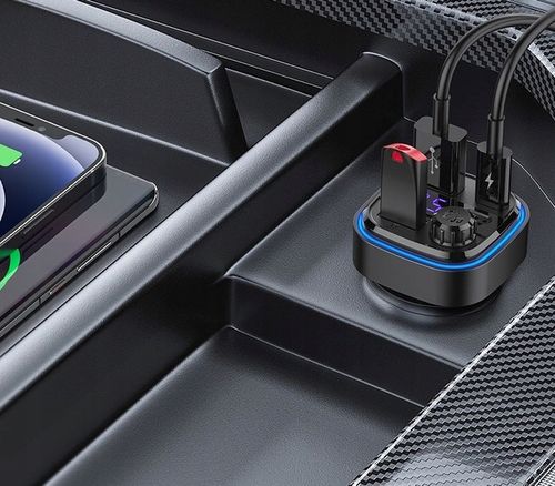 TRANSMITER SAMOCHODOWY FM BLUETOOTH LED USB i USB-C QC 3.1A RECCI na Arena.pl