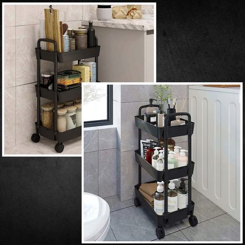 Wózek kuchenny STOLIK NA KÓŁKACH WÓZEK 3 POZIOMOWY BLOKADA KÓŁEK na Arena.pl