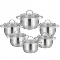 GARNKI VIOLET ZESTAW GARNKÓW STALOWYCH, Ø14/16/18/20/22/24cm, stal