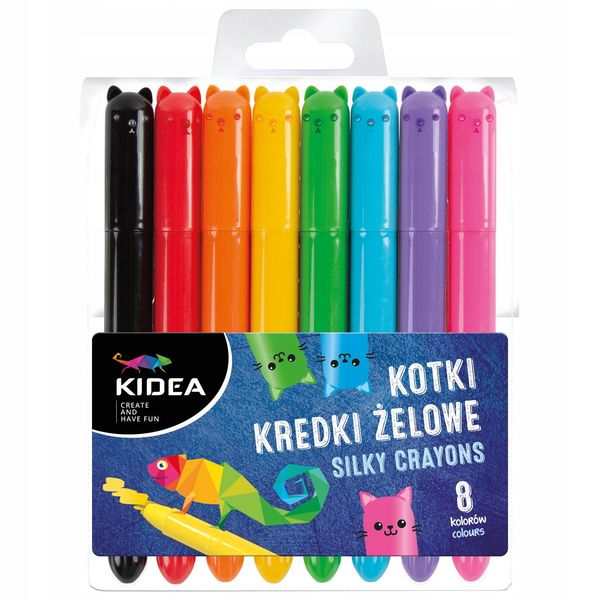 KREDKI ŻELOWE KOTKI 8 KOL. KIDEA 6899 zdjęcie 1