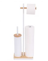 STOJAK NA SZCZOTKĘ I PAPIER TOALETOWY   ZAPAS, BIAŁY