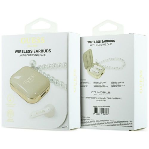 słuchawki tws guess pearl strap beżowy na Arena.pl