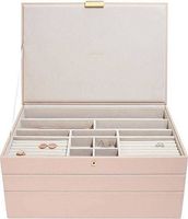 Szkatułka na biżuterię Stackers potrójna supersize różowo-szampańska