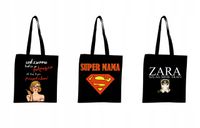 EKO TORBA czarna super nadruk Twój napis TANIO