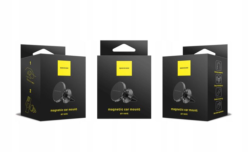 Spacecase Car Holder Sc02 Air Vent Magnetic Black zdjęcie 10