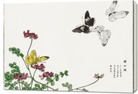 Obraz 100x70cm Motyle i Kwiaty Morimoto Toko Japoński Vintage do Salonu