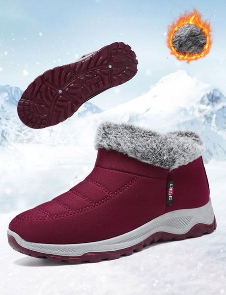 Moda lekkie ocieplane buty damska Sniegowce zimowe buty antypoślizgowy zdjęcie 9