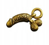 Wisiorek Ornament Talizman Przyrodzenie Członek Kutasik z Jajami Vintage